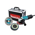 Makita 412 Paddle Switch CutOffAngle Grinder w Diamond Blade and 4 Grinding Wheels MAK9557PBX1